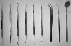 Набор для снятия зубных отложений 9 инструментов